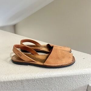 Pons Menorca Sandals Orange Size US 10 Avarca Leather Made In Spain Classic